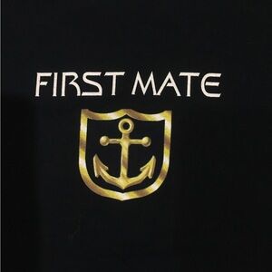 “First Mate” T-shirt Navy, Size XL, NWT